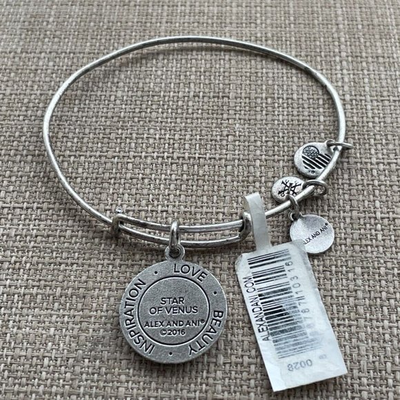 Alex And Ani Bracelet STAR of VENUS LOVE BEAUTY INSPIRATION Wrist Band Silver To - Picture 9 of 11